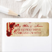 Vampier Halloween trouwadres nep bloed rood Etiket (Insitu)