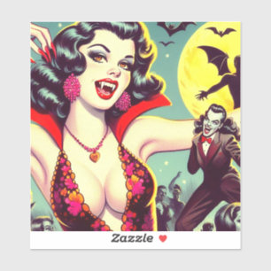 Vampier Horror Meisje Sticker