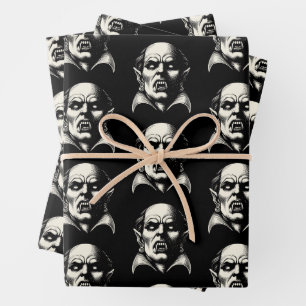 Vampier Horror Scary Spooky Wrapping Papier Bladen Inpakpapier Vel