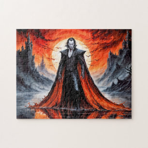 Vampier in het rode maanlicht legpuzzel