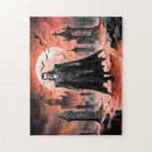 Vampier in maanverlichte begraafplaats legpuzzel (Verticaal)