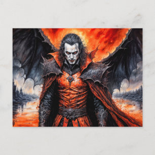 Vampier in rood maanlicht briefkaart
