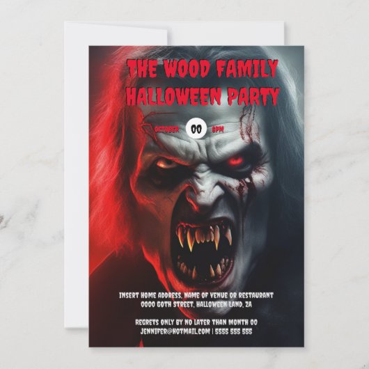 Vampier man Volwassenen Halloween Spooky Undead Kaart (Voorkant)