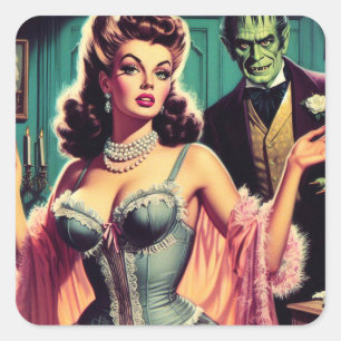vampier meisje vierkante sticker