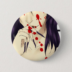 Vampier met bloed ronde button 5,7 cm