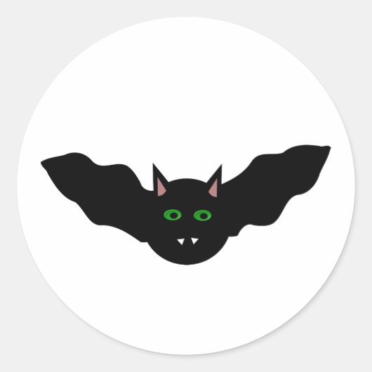 Vampier met kat naar voren gehaald door haverklikk ronde sticker (Voorkant)
