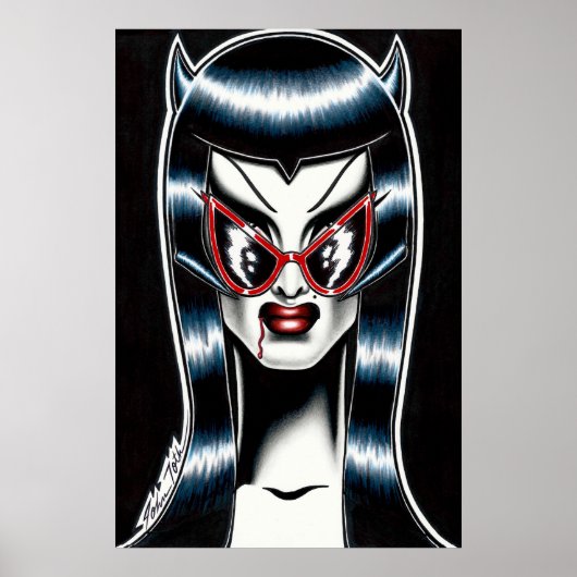 Vampier op het strand poster (Voorkant)