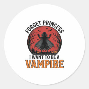 Vampier Prinses Shirt Spooky Retro Halloween Desi Ronde Sticker