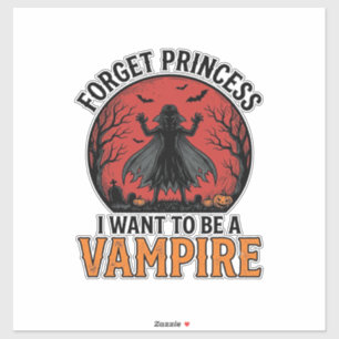 Vampier Prinses Shirt Spooky Retro Halloween Desi Sticker