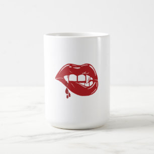 Vampier rode lippen druppelen bloed magische mok