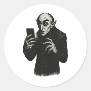 Vampier Smartphone Nosferatu Selfie Count Orlok Ha Ronde Sticker