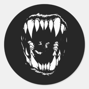 Vampier tanden hoektanden Gothic Horror Halloween Ronde Sticker