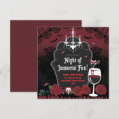 Vampier-thema Halloween uitnodiging (Voorkant / Achterkant)