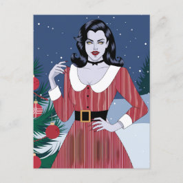 Vampier Vrouw Kerstmis Briefkaart