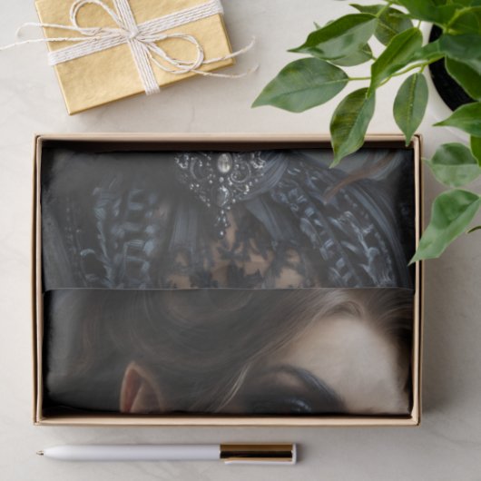 Vampier Vrouw Met Fangs Gothic Tissuepapier (Geschenk)