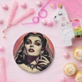  Vampier Vrouw Papieren Bordje (Feest)