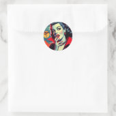  Vampier Vrouw Ronde Sticker (Tas)