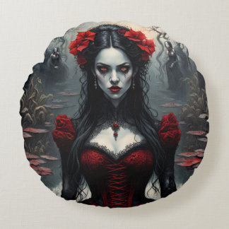 Vampier vrouwen en suga schedel,2 ontwerp op 1 kus rond kussen