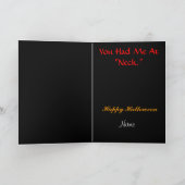 Vampier "You Had Me At Neck" Halloween Kaart (Binnen)