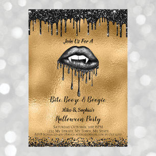 Vampier zwart glitter lippen volwassen Halloween g Kaart