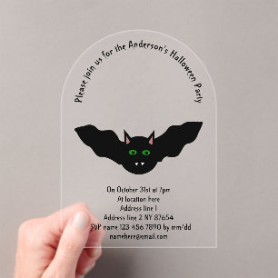 Vampierkattenbank met gezichtsveld - Halloween - A Acryl Uitnodigingen