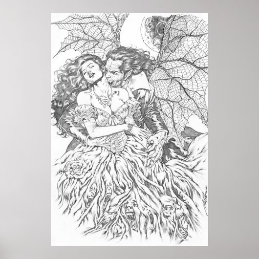 Vampierkus van Al Rio - Vampire en Voman Art Poster (Voorkant)