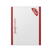 Vampiermond met rode lips en aangepaste vingers notitieblok (Gedraaid)