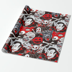Vampiers Night Matte Wrapping Paper, 30 x 6 inch Cadeaupapier