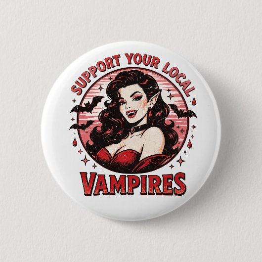 Vampiers Ronde Button 5,7 Cm (Voorkant)