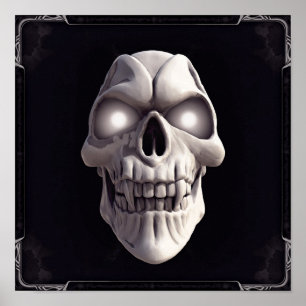 Vampierschedel met gloeiende ogen poster