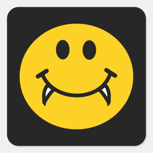 Vampierzijde met fangs vierkante sticker (Voorkant)