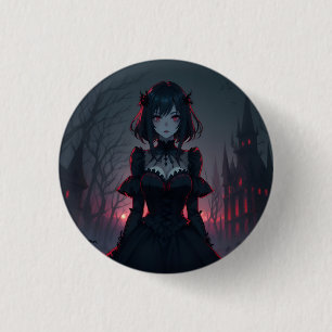 Vampire anime meisje 1 ronde button 3,2 cm