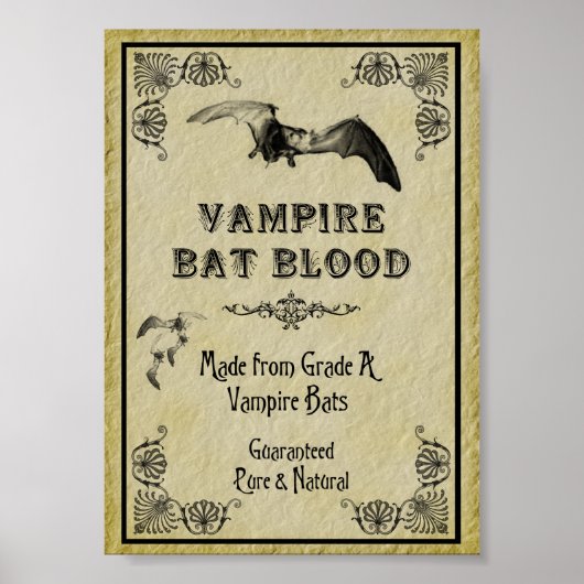 Vampire Bat Blood Halloween Print (Voorkant)