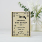Vampire Bat Blood Halloween Recipcard Briefkaart (Staand voorkant)