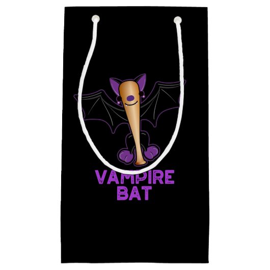 Vampire Bat Funny Baseball Pun Dark BG Klein Cadeauzakje (Voorkant)