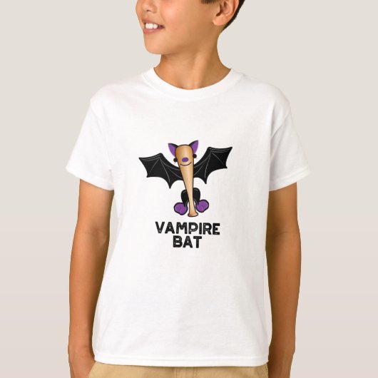 Vampire Bat Funny Baseball Pun T-shirt (Voorkant)