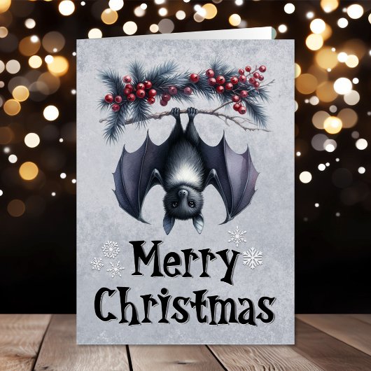 Vampire Bat Gothic Christmas Kaart