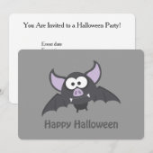 Vampire Bat Halloween Party Invitation (Devant / Derrière)
