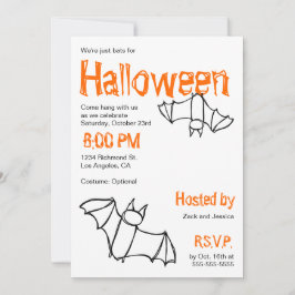 Vampire Bat Halloween Party Invitation Kaart