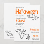 Vampire Bat Halloween Party Invitation Kaart (Voorkant / Achterkant)