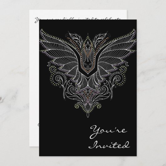 Vampire bat Halloween verjaardagsuitnodiging Kaart (Voorkant / Achterkant)