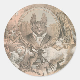 Vampire Bat Portrait Ronde Sticker