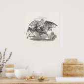 Vampire Bats Aangepaste Retro Bats Poster (Keuken)