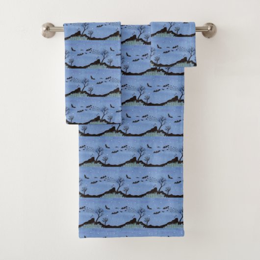 Vampire Bats Halloween Bad Handdoek (Insitu)
