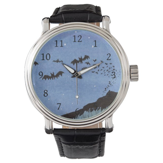 Vampire Bats Halloween Horloge (Voorkant)