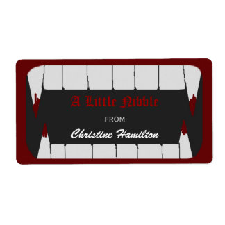 Vampire Bite Halloween Baking Labels