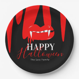 Vampire Bloed Lippen Halloween Verjaardagsfeestje Papieren Bordje
