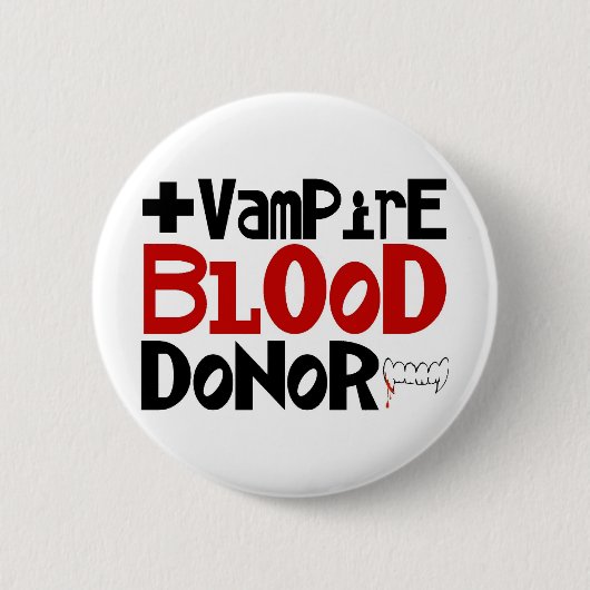 Vampire bloeddonor ronde button 5,7 cm (Voorkant)