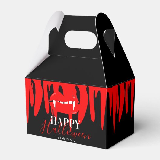 Vampire bloedLips Halloween Birthday Party Bedankdoosjes (Voorkant Zijde)