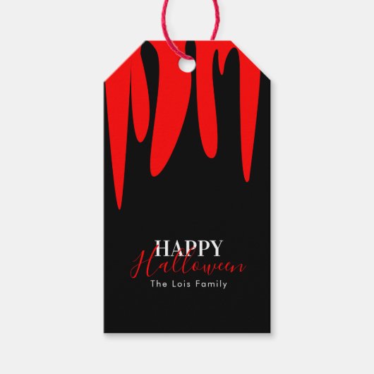 Vampire Blood Halloween Treat Bag Cadeaulabel (Voorkant)